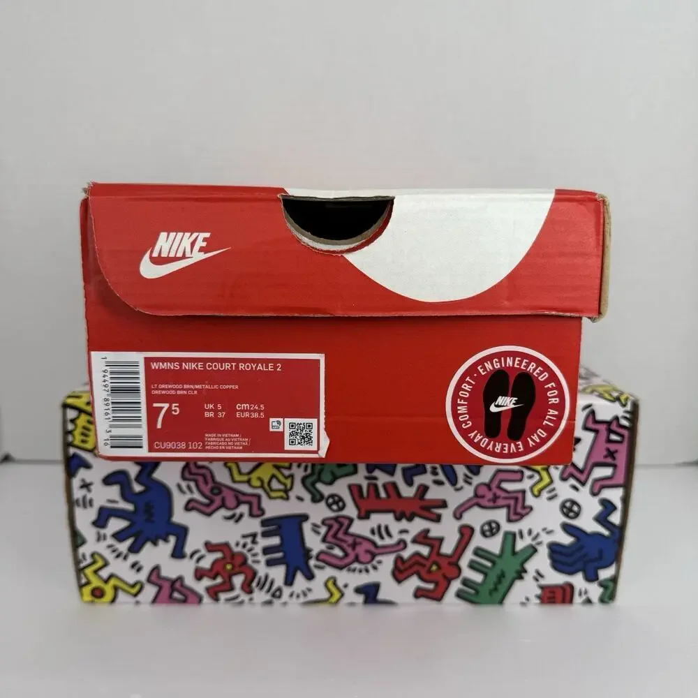 Nike Women’s‎ Court Royal 2 Bronze/White Leather CU9038-102 Size 7.5 W/Box